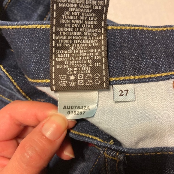 NWOT 7 For All Mankind Original Bootcut Dark Wash Jeans size 27 - Picture 10 of 11